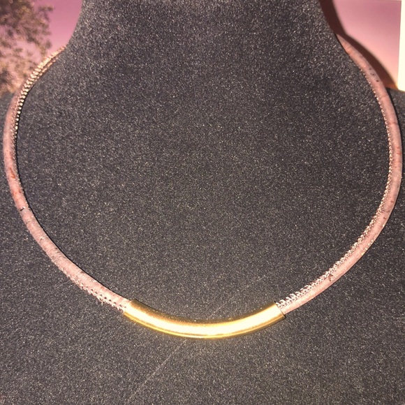 Espresso Vegan Leather Cork Necklace - Picture 4 of 4